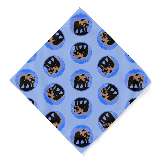 Grizzly Bear in Winter  - Original Wildlife Art Bandana (Front)