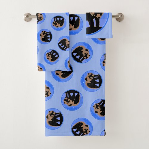 Grizzly Bear in Winter  _ Original Wildlife Art Bath Towel Set