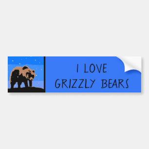 Grizzly Bear in Winter - Original Wildlife Art Bumper Sticker
