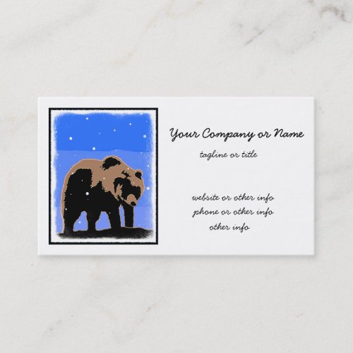 Grizzly Bear in Winter  _ Original Wildlife Art Business Card