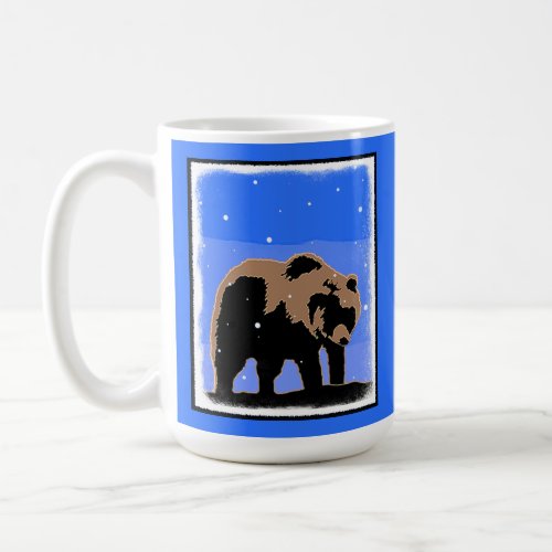 Grizzly Bear in Winter  _ Original Wildlife Art Coffee Mug