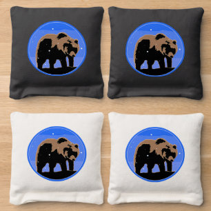 Grizzly Bear in Winter  - Original Wildlife Art Cornhole Bags