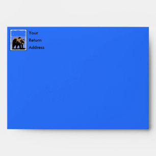 Grizzly Bear in Winter  - Original Wildlife Art Envelope