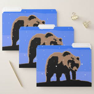 Grizzly Bear in Winter  - Original Wildlife Art File Folder