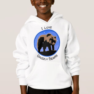 Grizzly Bear in Winter  - Original Wildlife Art Hoodie