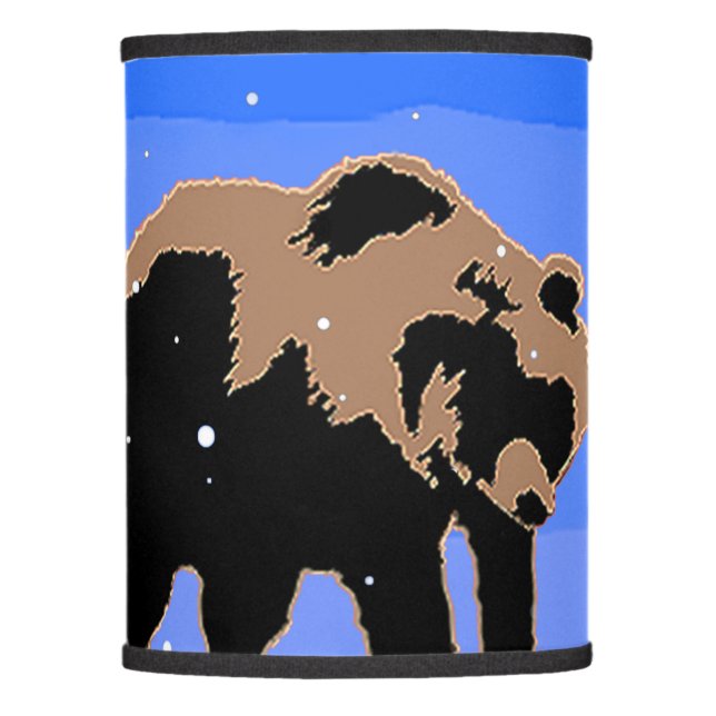 Grizzly Bear in Winter  - Original Wildlife Art Lamp Shade (Front)