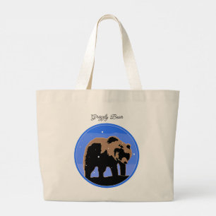 Grizzly Bear in Winter  - Original Wildlife Art Large Tote Bag
