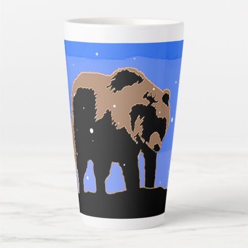 Grizzly Bear in Winter  _ Original Wildlife Art Latte Mug