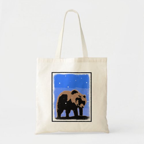 Grizzly Bear in Winter  _ Original Wildlife Art Tote Bag