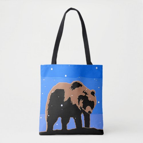 Grizzly Bear in Winter  _ Original Wildlife Art Tote Bag