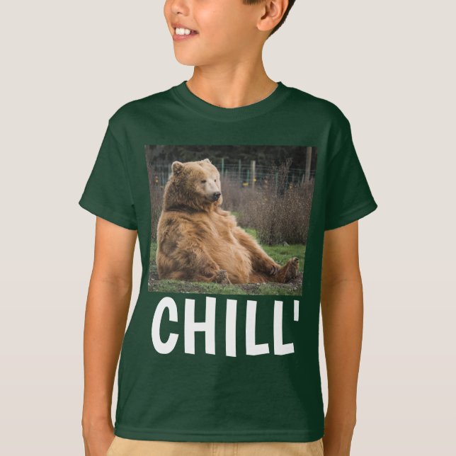 GRIZZLY BEAR KIDS FUNNY 'CHILL' T-SHIRTS (Front)