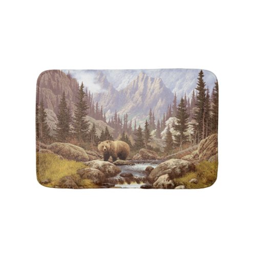 Grizzly Bear Landscape Bath Mats