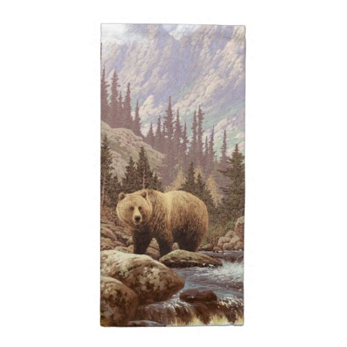 Grizzly Bear Landscape Cloth Napkin
