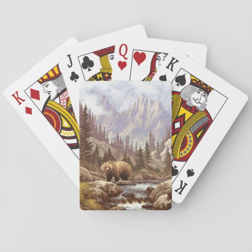 Grizzly Bear Landscape Playing Cards