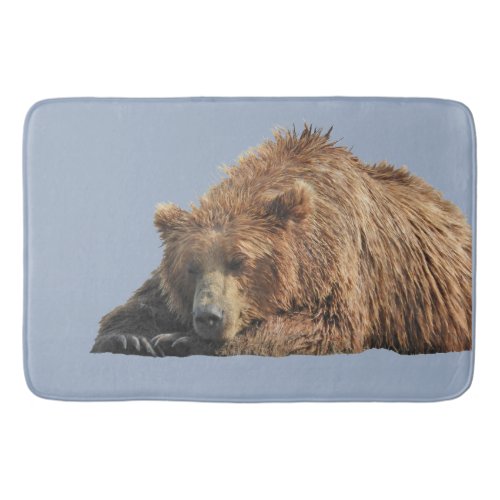 grizzly bear large bath mat