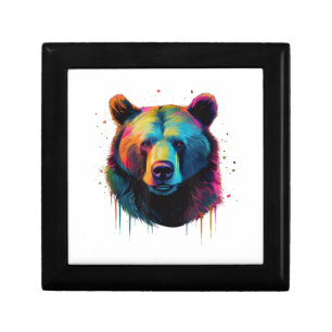 Grizzly Bear Lovers Pop Art Big Grizzly Bear Gift Box