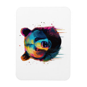 Grizzly Bear Lovers Pop Art Big Grizzly Bear Magnet