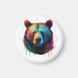 Grizzly Bear Lovers Pop Art Big Grizzly Bear Magnet