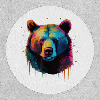 Grizzly Bear Lovers Pop Art Big Grizzly Bear Patch