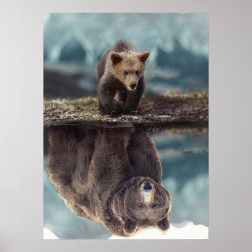 Grizzly Bear Mindset Motivation _ Success Poster