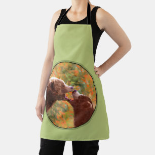 Grizzly Bear Mom and Cub Painting Wildlife Art Apron