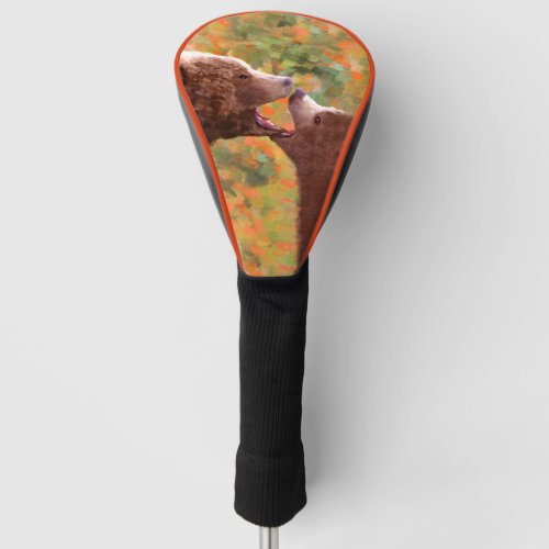 Grizzly Bear Mom and Cub Painting _ Wildlife Art Golf Head Cover