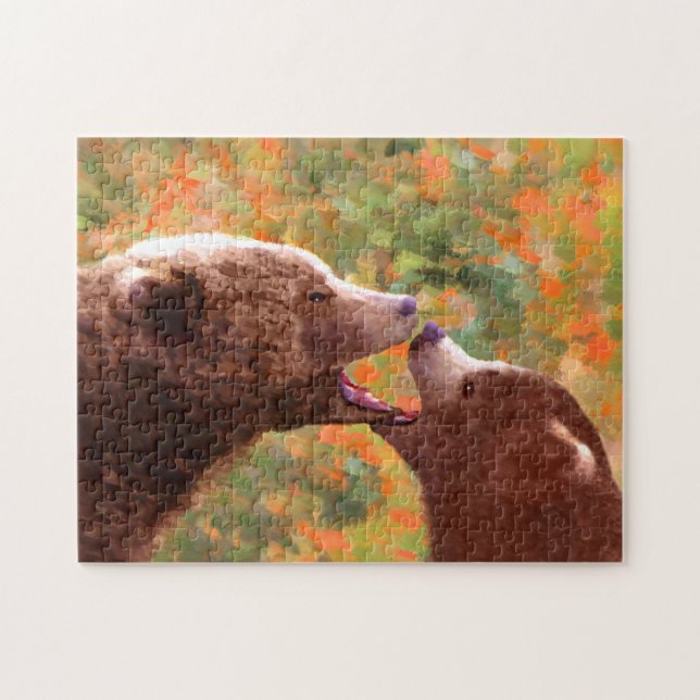 Grizzly Bear Mom and Cub Painting - Wildlife Art Jigsaw Puzzle (Horizontal)