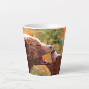 Grizzly Bear Mom and Cub Painting - Wildlife Art Latte Mug