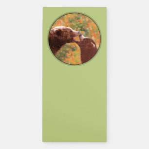 Grizzly Bear Mom and Cub Painting - Wildlife Art Magnetic Notepad
