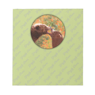 Grizzly Bear Mom and Cub Painting Wildlife Art Notepad