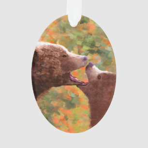 Grizzly Bear Mom and Cub Painting - Wildlife Art Ornament