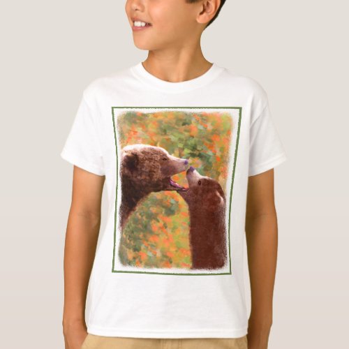 Grizzly Bear Mom and Cub Painting _ Wildlife Art T_Shirt
