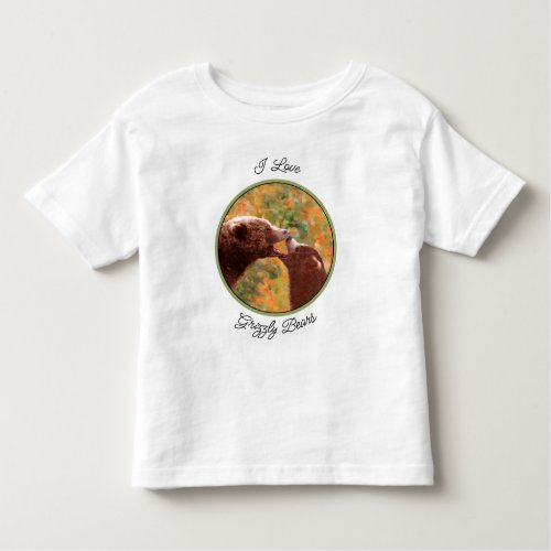 Grizzly Bear Mom and Cub Painting Wildlife Art Tod Toddler T_shirt