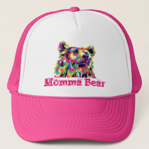 Grizzly bear momma bear protective mom trucker hat