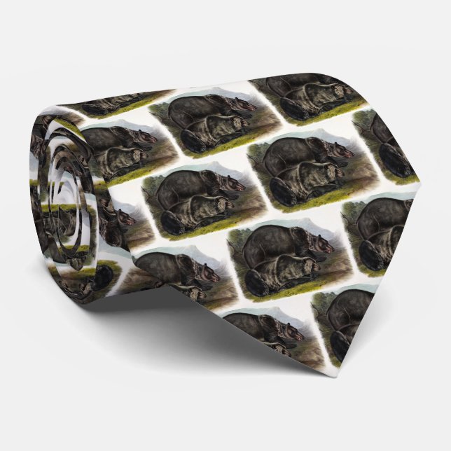 Grizzly Bear (North American Brown Bear) - Audubon Neck Tie (Rolled)