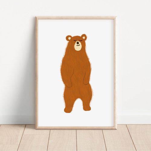 Grizzly Bear Nursery Art Poster