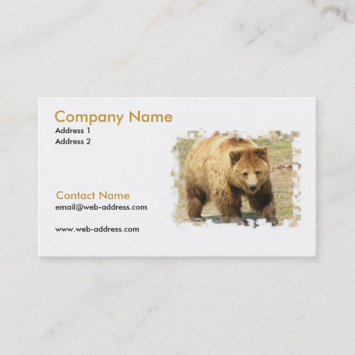 Customizable Grizzly Bear on a Business Card