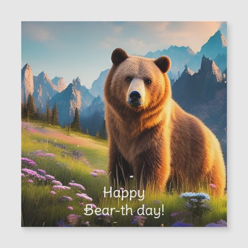 Grizzly Bear on Mountainside Birthday