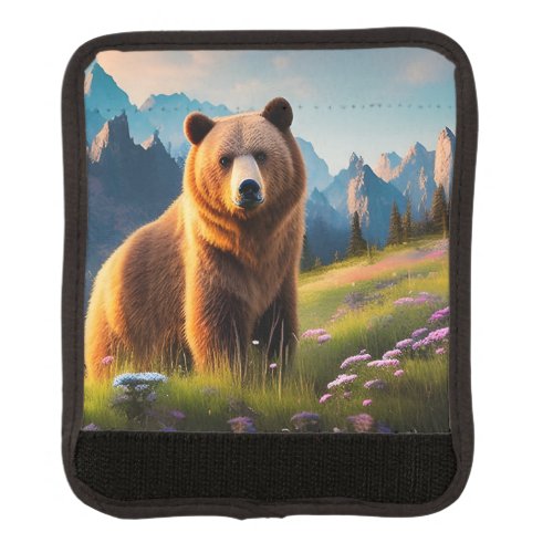 Grizzly Bear on mountainside Luggage Handle Wrap