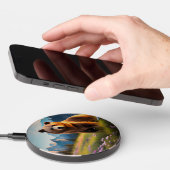 Grizzly Bear on mountainside   Wireless Charger (Hand)