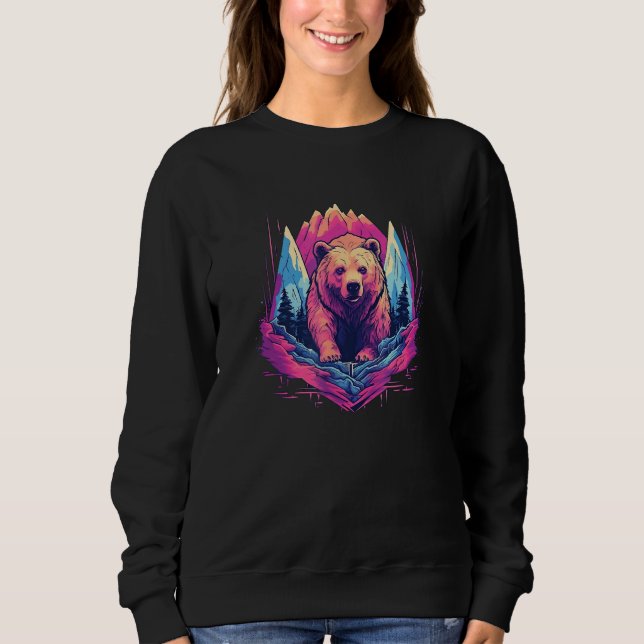 Grizzly Bear Outdoor Nature Alaska Hunting Hiking  Sweatshirt (Front)