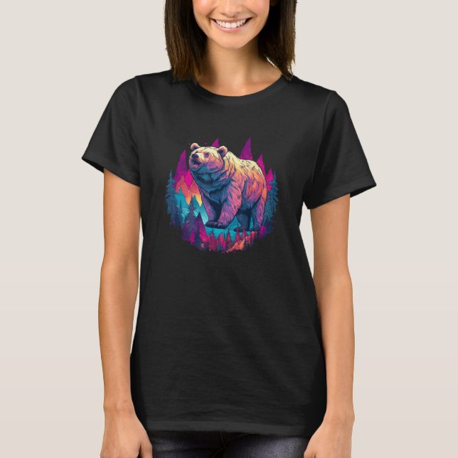 Grizzly Bear Outdoor Nature Alaska Hunting Hiking  T-Shirt (Front)
