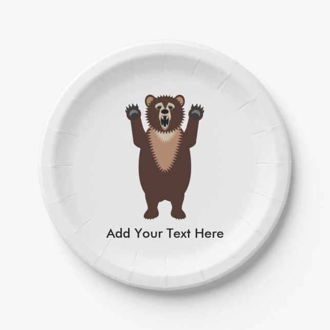 Grizzly Bear Paper Plates (Front)
