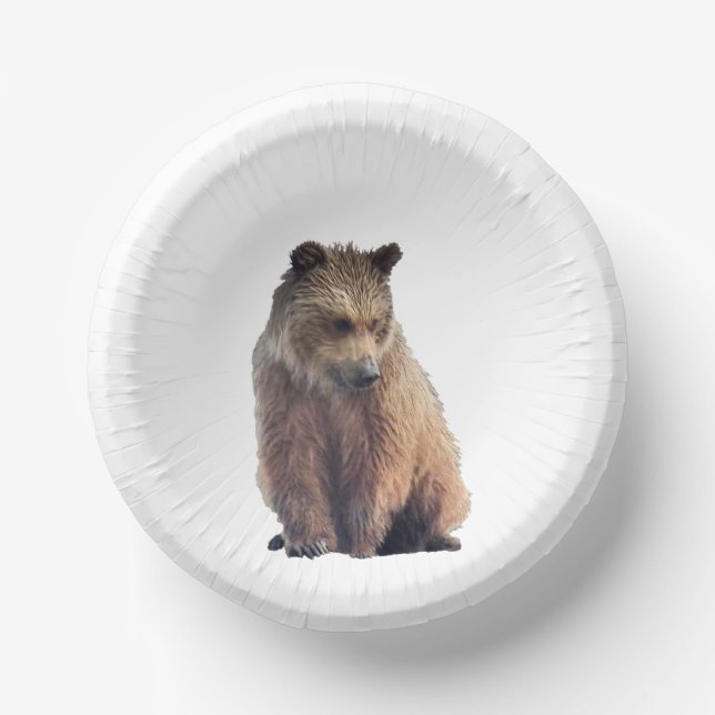 grizzly bear paper plates paper bowls (Front)