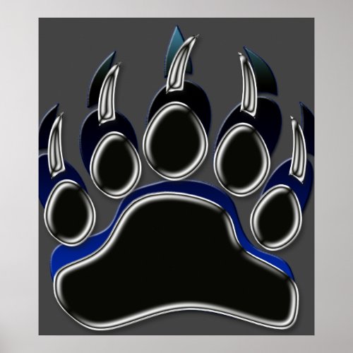 Grizzly Bear Paw Poster