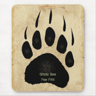 Grizzly Bear Paw Print Wildlife Supporter Mousepad