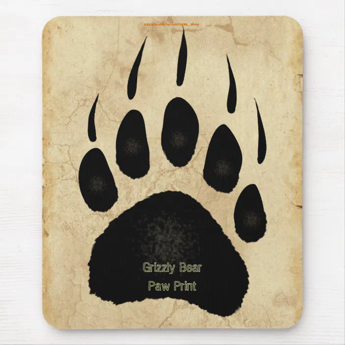 Ewell Helt tør stege Grizzly Bear Paw Print Wildlife Supporter Mousepad | Zazzle.com