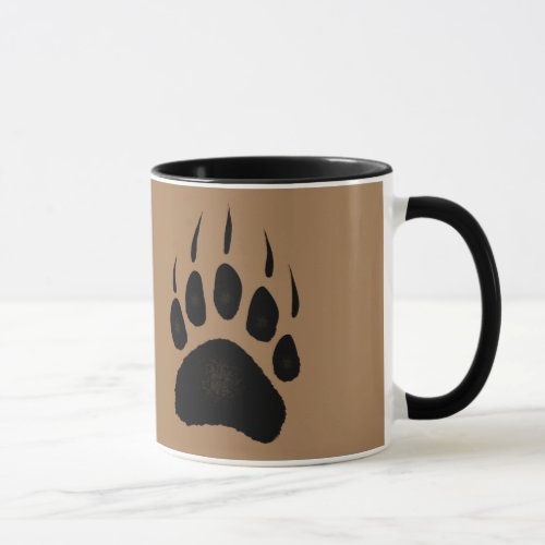 Grizzly Bear Paw Prints Wildlife Design Mug