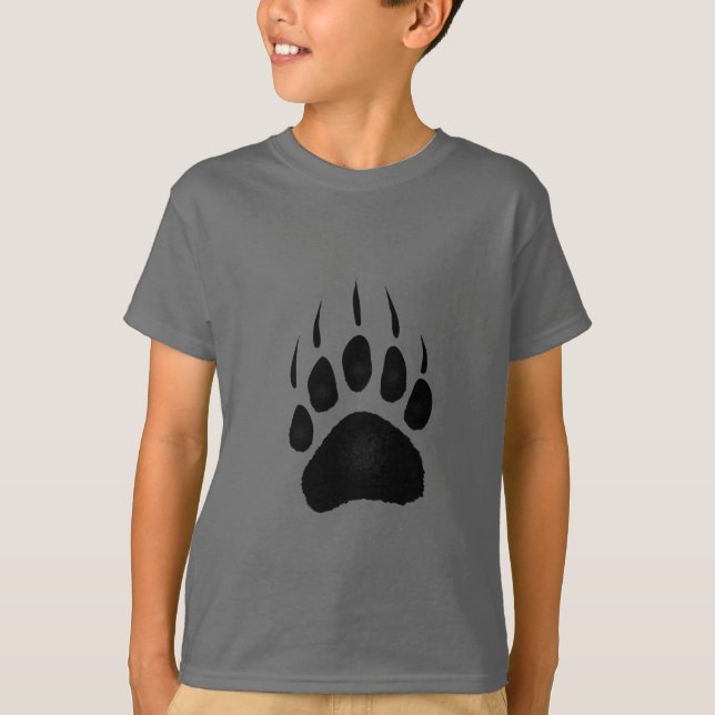Grizzly Bear Paw Prints Wildlife Design T-Shirt (Front)