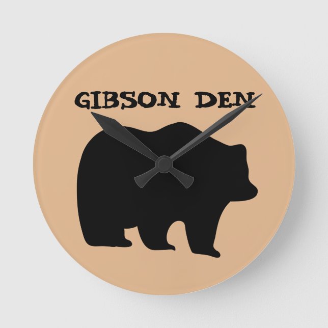 GRIZZLY BEAR PERSONALIZED Acrylic Wall Clock (Front)